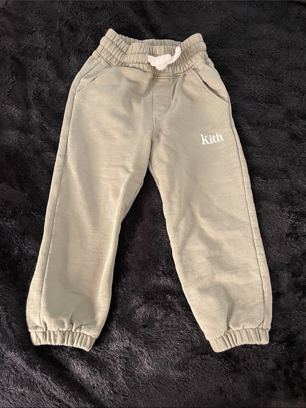 Kith Kids Olive Sweat Joggers with Drawstring